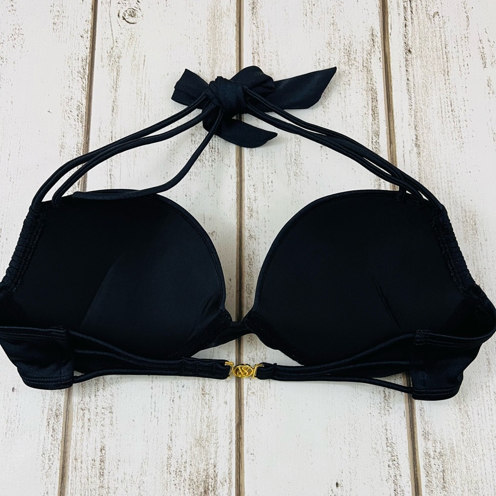 34C Victoria’s Secret Push Up Swim Bikini Top Black - Picture 6 of 13